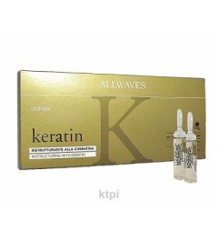 Fiale per Capelli Allwaves Lotion Keratin Ristrutturante alla Cheratina Capelli Lisci-Ricci Secchi e Danneggiati 12 Fiale