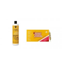 KIT ANTICADUTA E ANTIFORFORA Trattamento alla Pappa Reale Shampoo Royal Jelly 1000ml + Lozione (12 Fiale da 10ml) - ROYAL JELLY