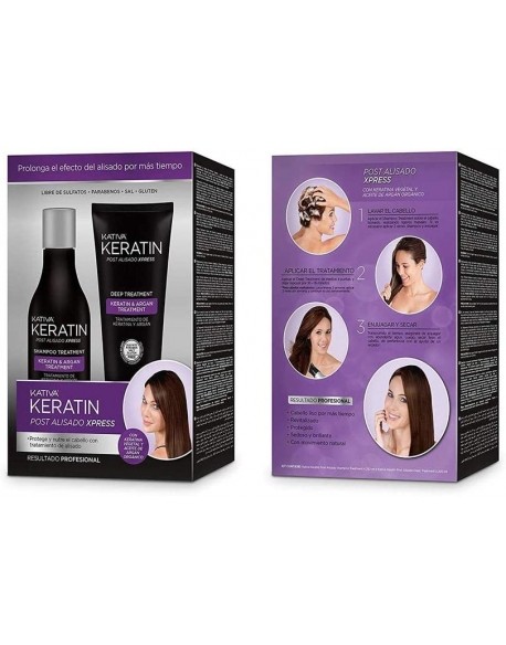 KATIVA KERATIN KIT Post Stiratura Brasiliana Per Capelli Shampoo E